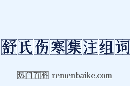 舒氏伤寒集注组词是什么意思的图片